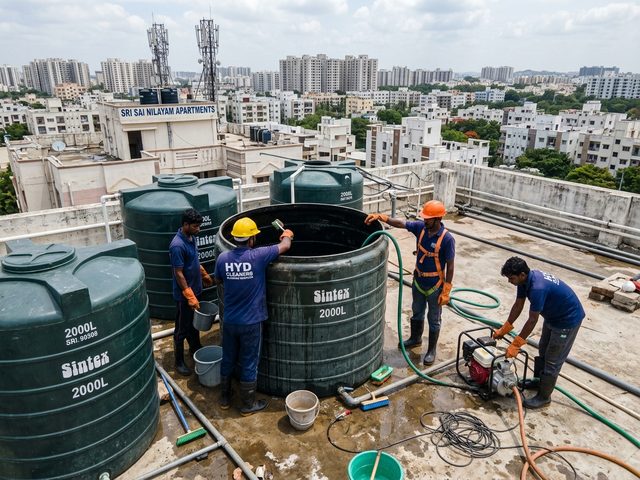 Commercial Building Water Tank Cleaning in Hyderabad